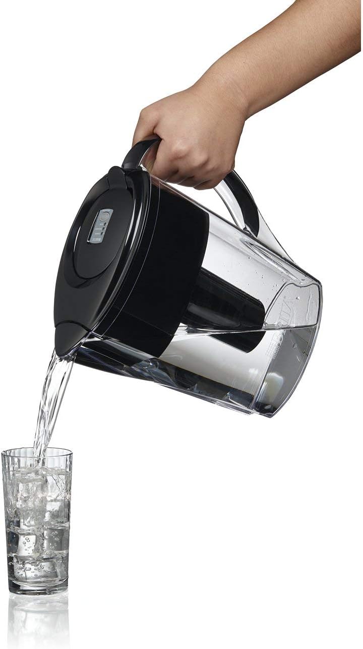 6 Cup BPA Free Water Pitcher with 1 Filter, Black S73582