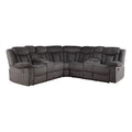 Dark Brown Fabric Sectional Sofa with Cup Holders U268422