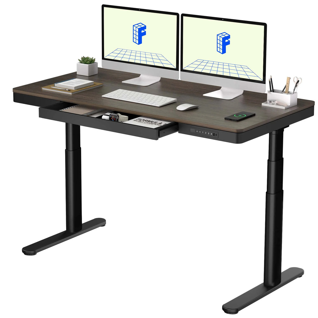 Dark Bamboo 55"x28" Standing Desk with Drawers K133106