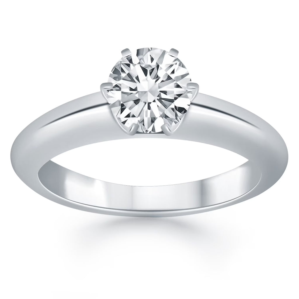 14k White Gold Solitaire Cathedral Engagement Ring X75180