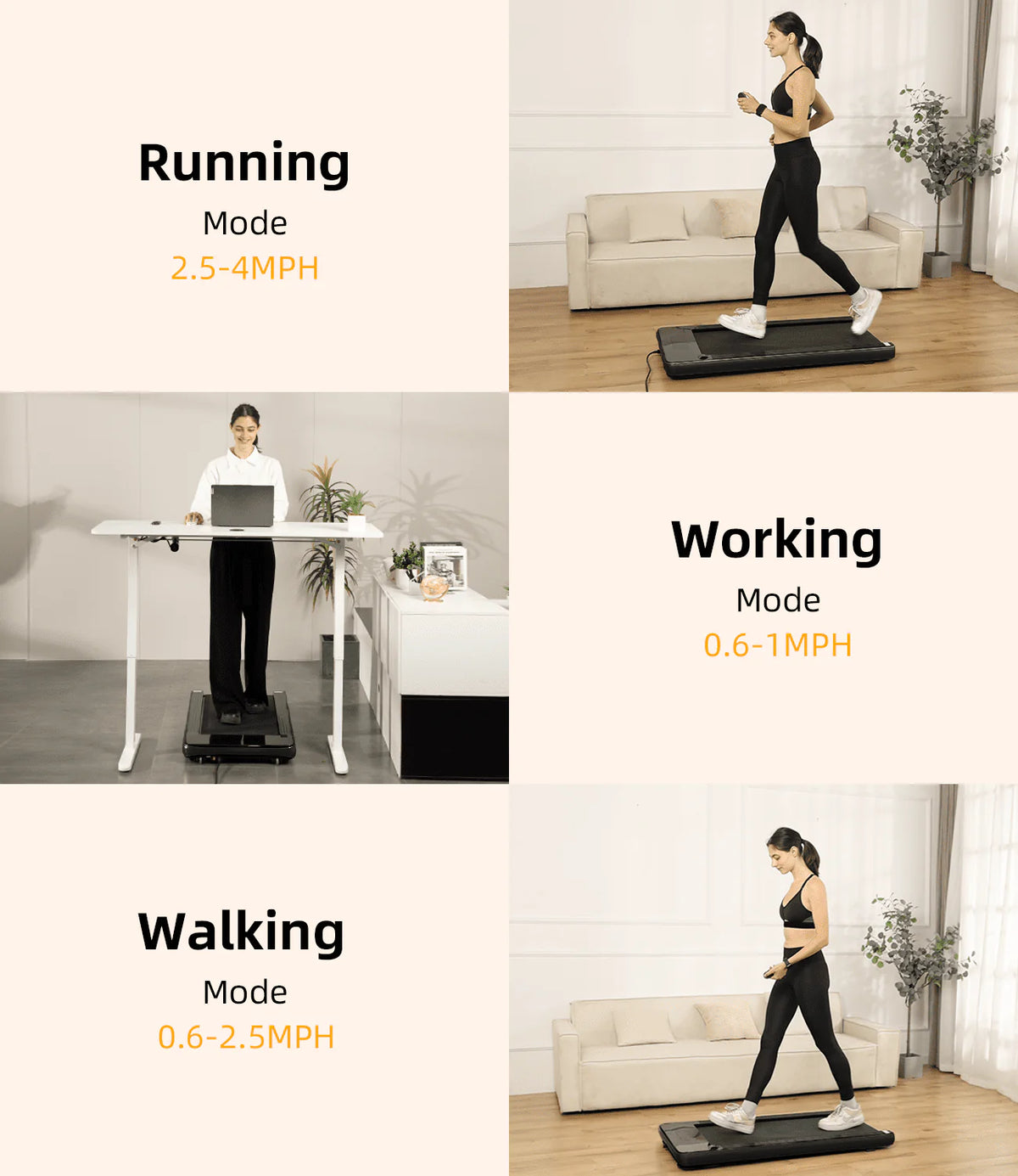 Foldable Under Desk Treadmill with Remote Control LED Display H864