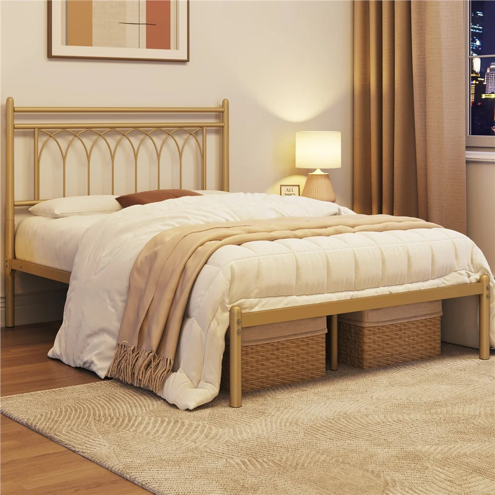 Metal Platform Bed with Headboard Z461876