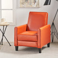 Orange Bonded Leather Push Back Recliner K2676