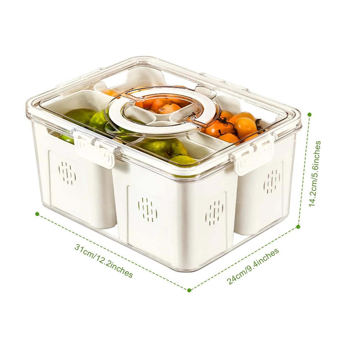 Storage Containers with Lid and Handle, 4 Removable Colanders I359774